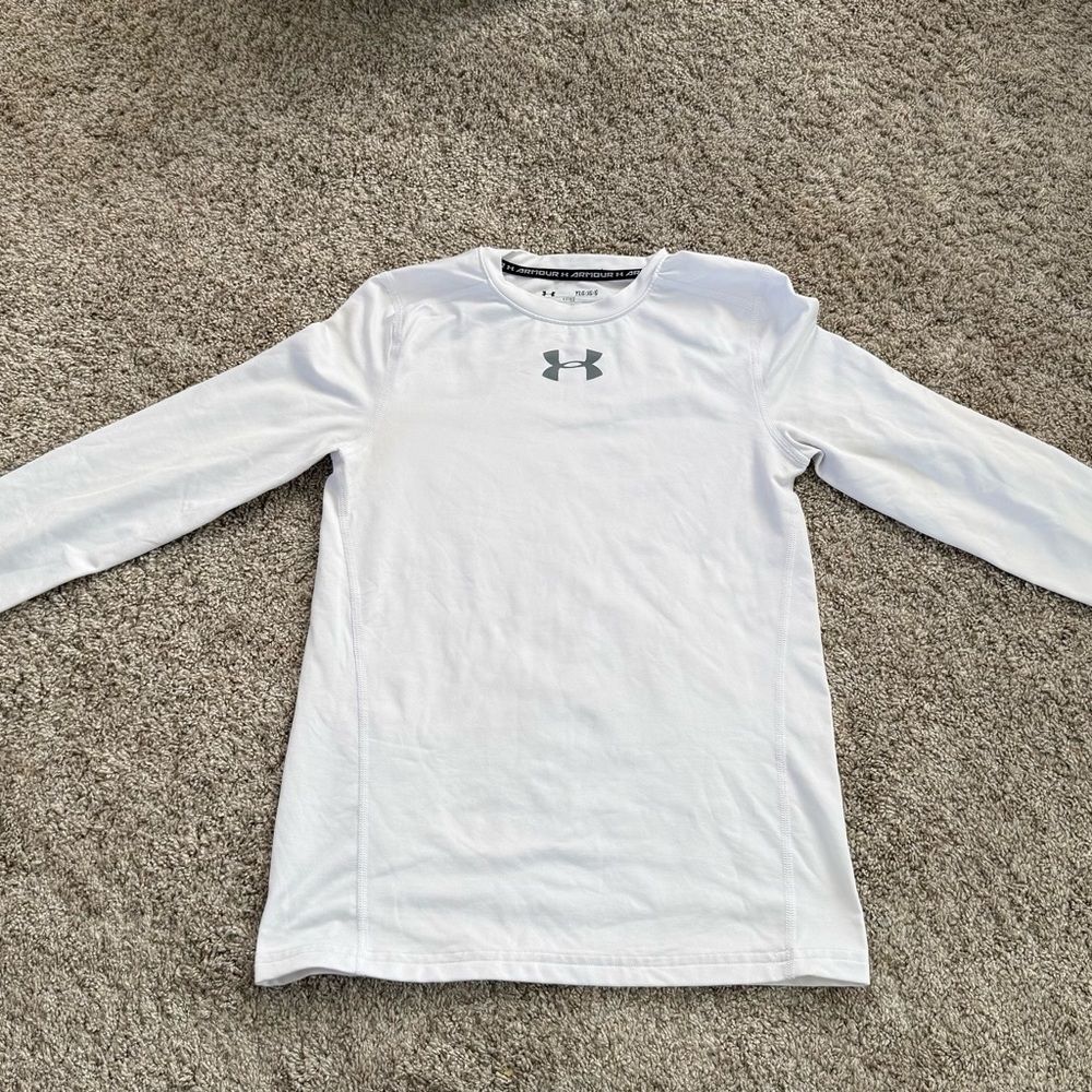 Under Armour White Fitted ColdGear Top